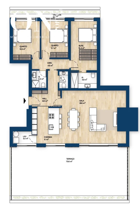 Apartamento T3 para Venda em Canidelo