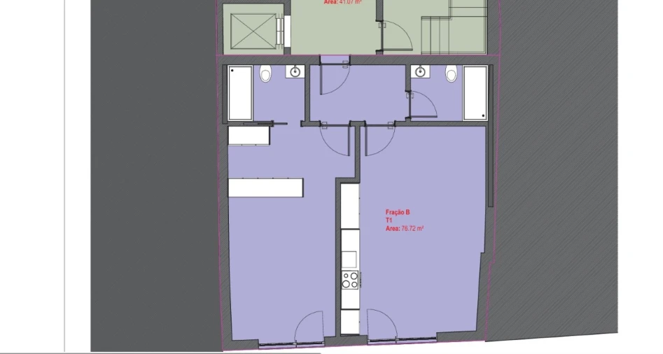 Apartamento T1 para Venda em Glória e Vera Cruz Planta 1
