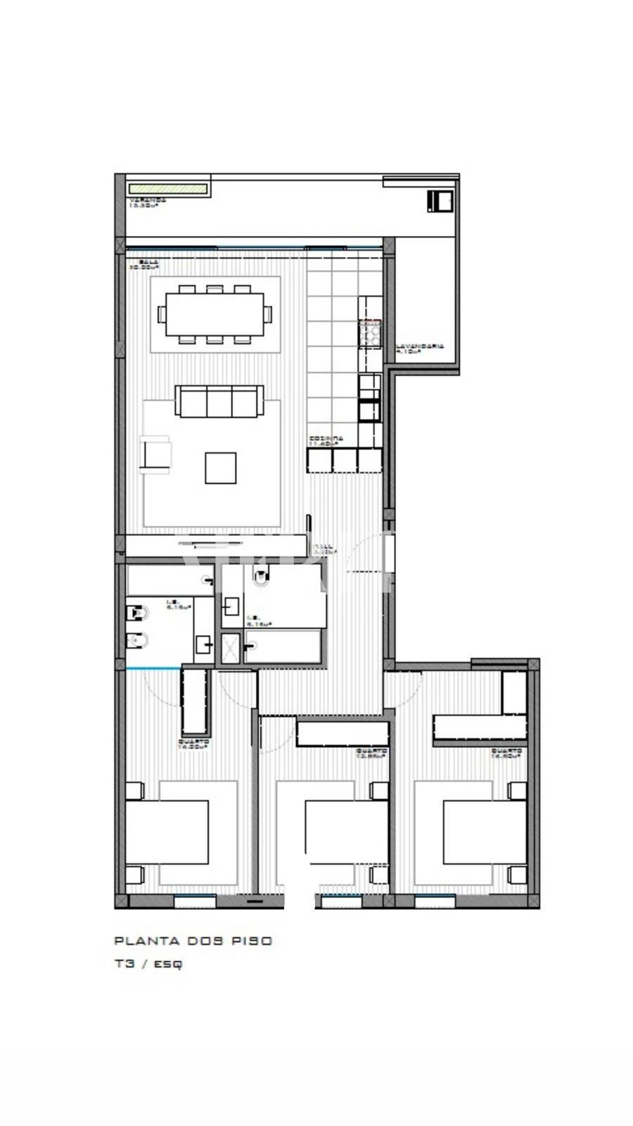 Apartamento T3 para Venda em Caldelas Foto 33