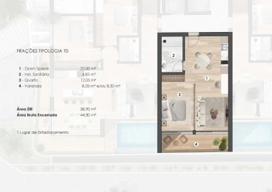 Apartamento T1 para Venda em São Martinho