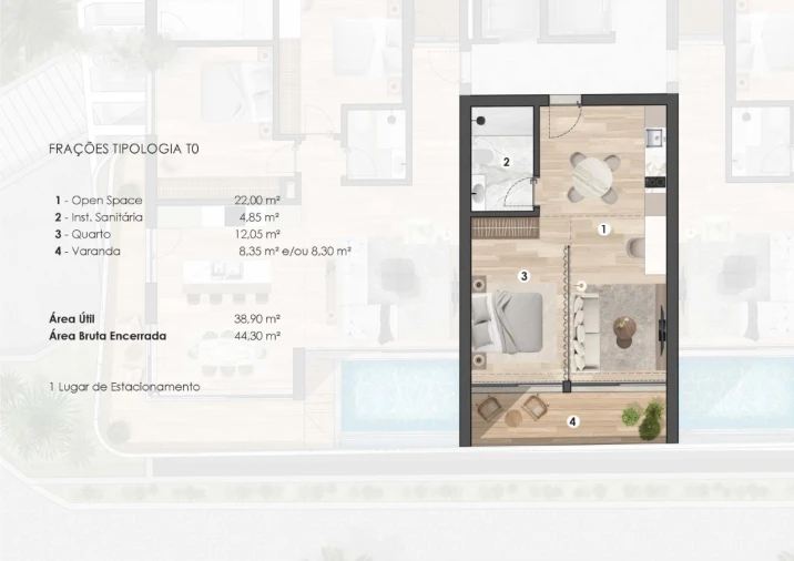 Apartamento T1 para Venda em São Martinho Planta 1