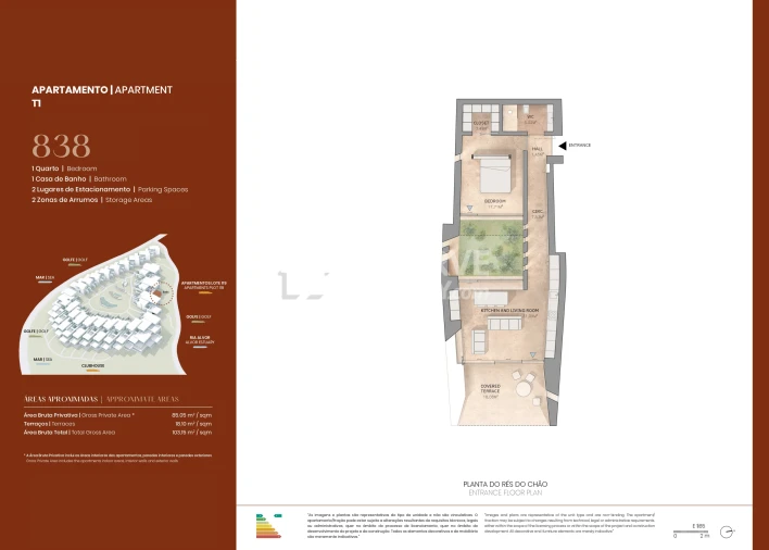 Apartamento T1 para Venda em Lagos (São Sebastião e Santa Maria) Planta 1