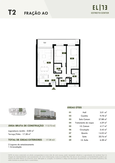 Apartamento T2 para Venda em Estreito de Camara de Lobos