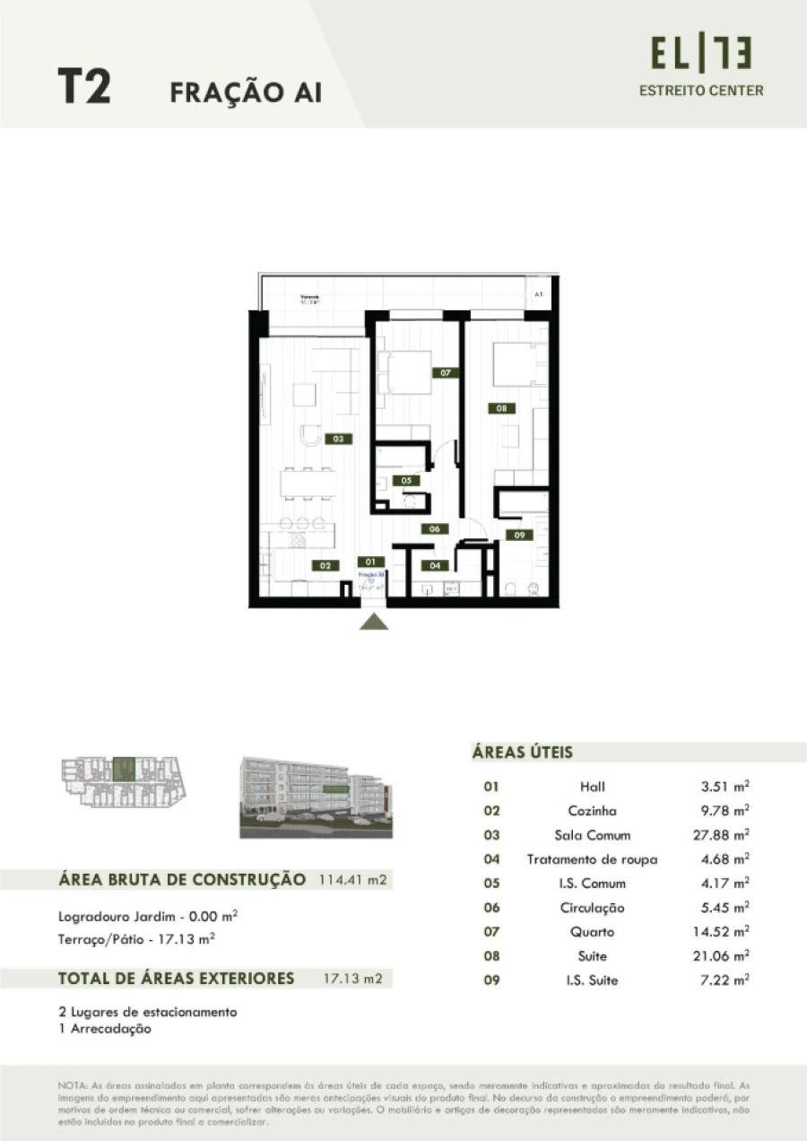 Apartamento T2 para Venda em Estreito de Camara de Lobos Planta 1