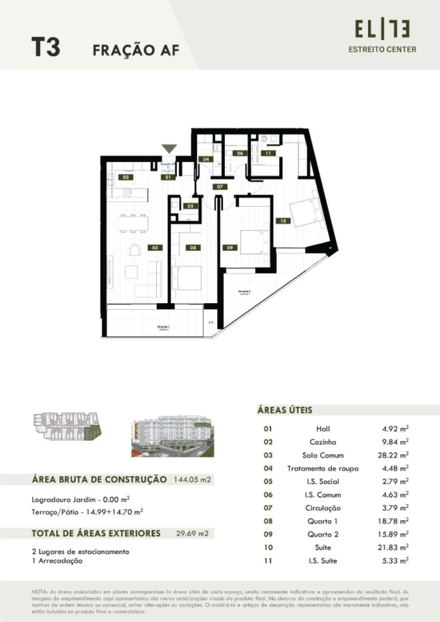 Apartamento T3 para Venda em Estreito de Camara de Lobos Planta 1