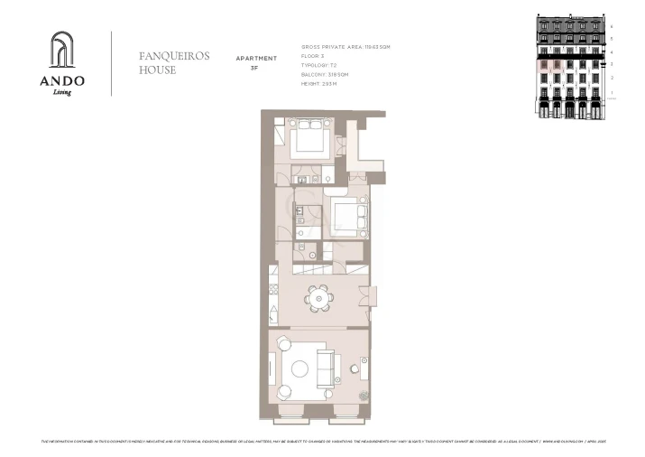 Apartamento T2 para Venda em Santa Maria Maior Planta 1