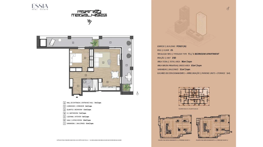 Apartamento T2 para Venda em Bonfim Planta 1