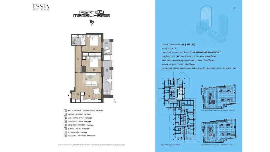 Apartamento T1 para Venda em Bonfim Planta 1