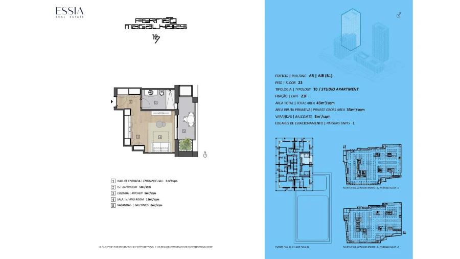 Apartamento T0 para Venda em Bonfim Planta 1