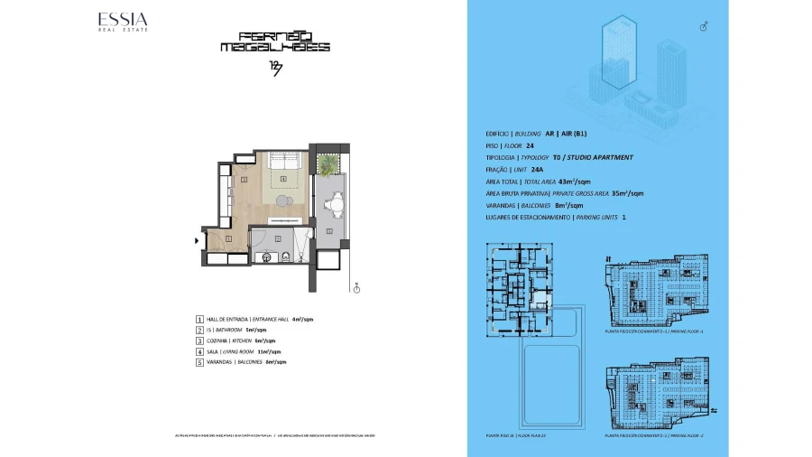 Apartamento T0 para Venda em Bonfim Planta 1