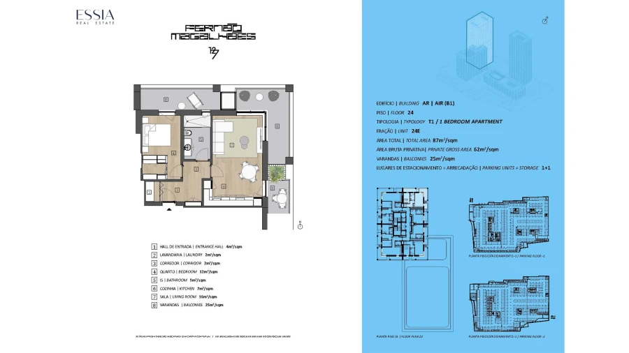 Apartamento T1 para Venda em Bonfim Planta 1