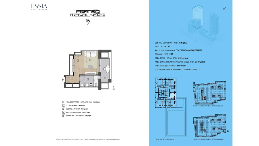 Apartamento T0 para Venda em Bonfim Planta 1