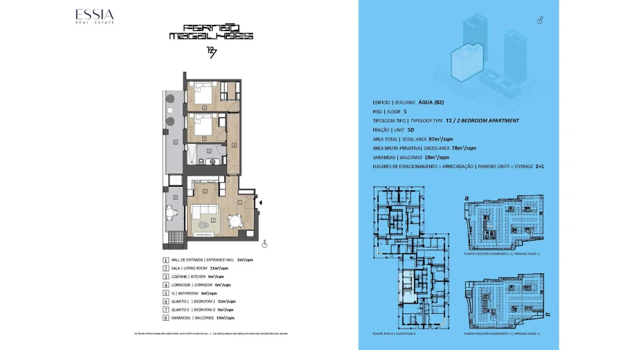 Apartamento T2 para Venda em Bonfim Planta 1