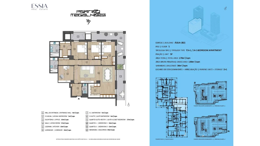 Apartamento T3 para Venda em Bonfim Planta 1