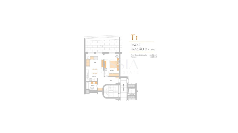 Apartamento T1 para Arrendamento em Aldoar, Foz do Douro e Nevogilde Planta 2
