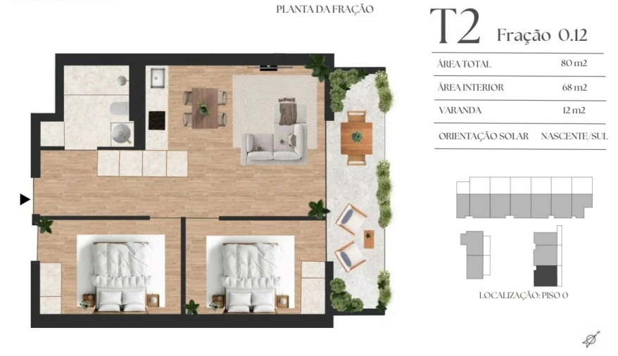 Apartamento T2 para Venda em Vilar de Andorinho Planta 1
