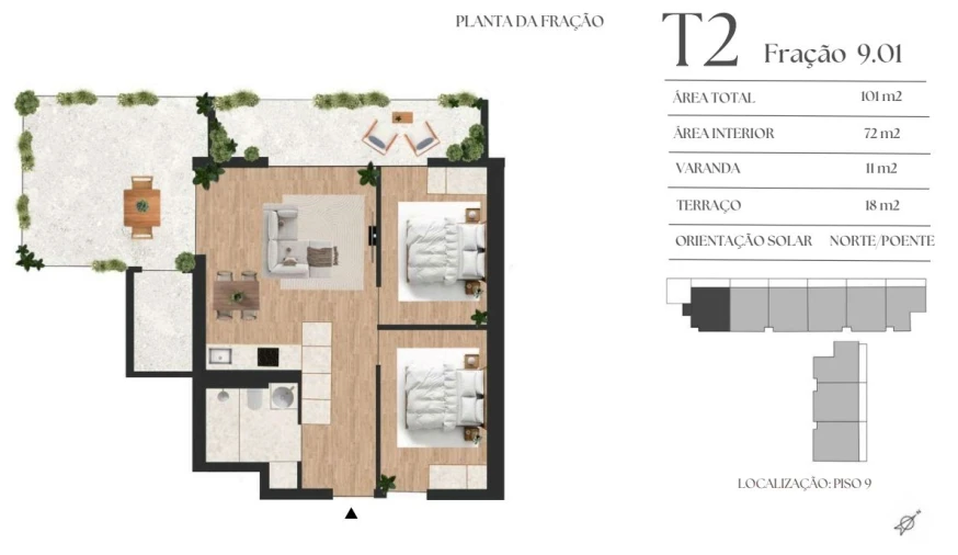 Apartamento T2 para Venda em Vilar de Andorinho Planta 1