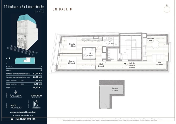 Apartamento T2 para Venda em Cedofeita, Santo Ildefonso, Sé, Miragaia, São Nicolau e Vitória Planta 1