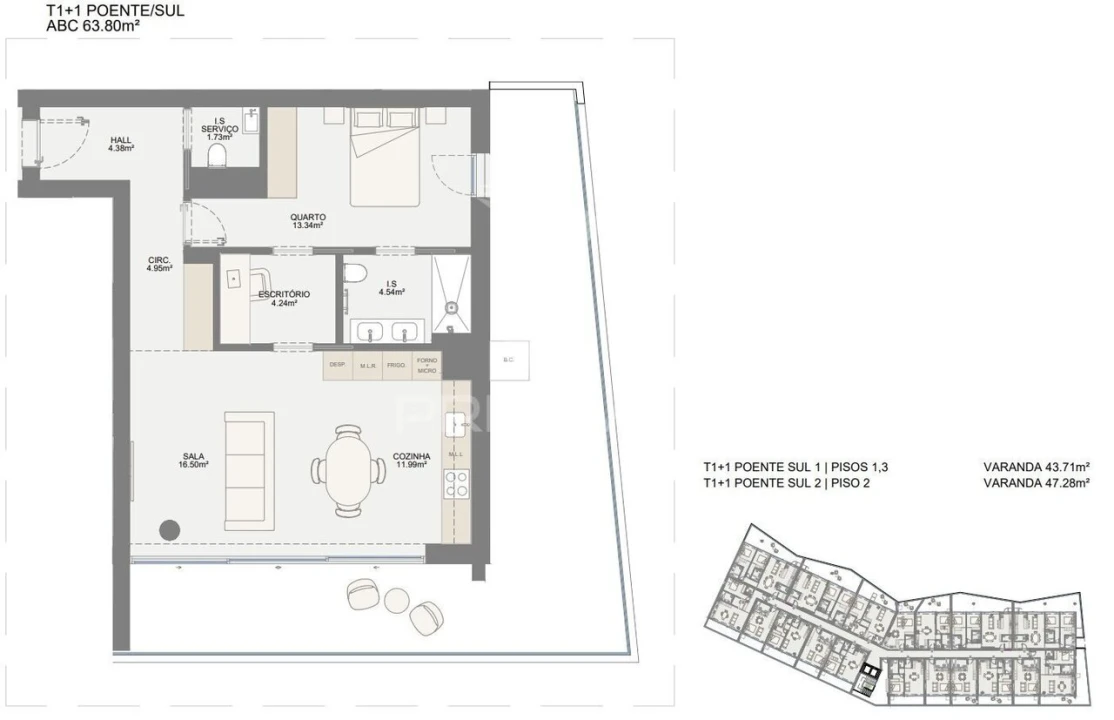 Apartamento T1 para Venda em Oliveira do Douro Foto 17