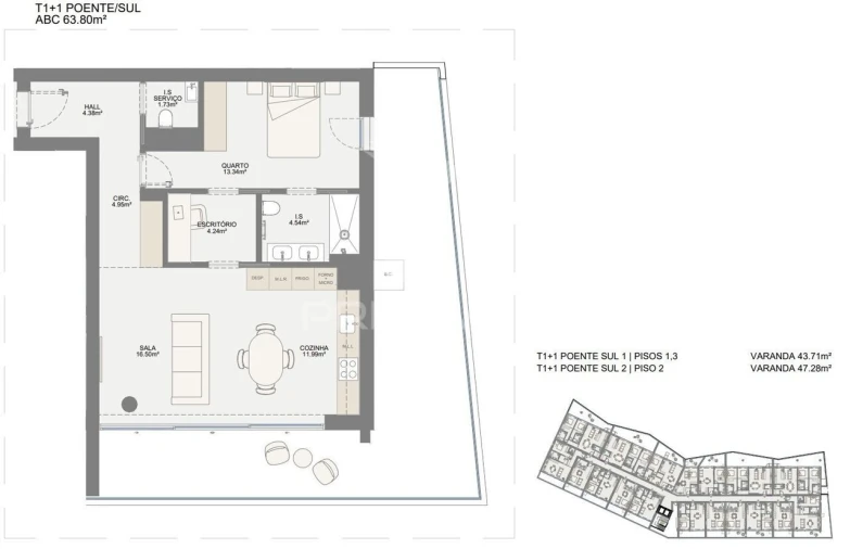 Apartamento T1 para Venda em Oliveira do Douro Foto 17