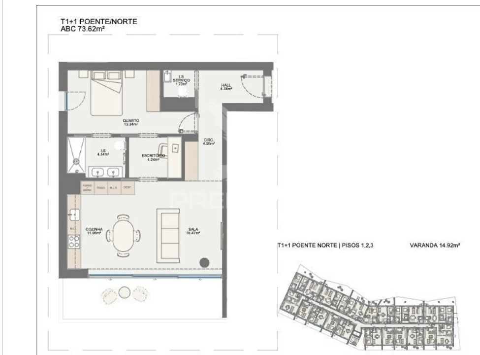 Apartamento T1 para Venda em Oliveira do Douro Foto 16