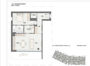 Apartamento T1 para Venda em Oliveira do Douro