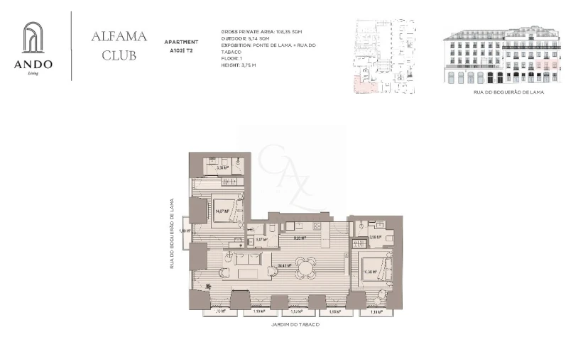 Apartamento T2 para Venda em Santa Maria Maior Planta 1