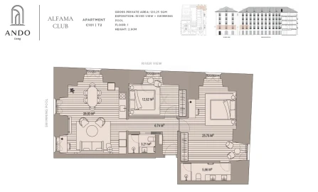Apartamento T2 para Venda em Santa Maria Maior