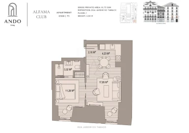 Apartamento T1 para Venda em Santa Maria Maior