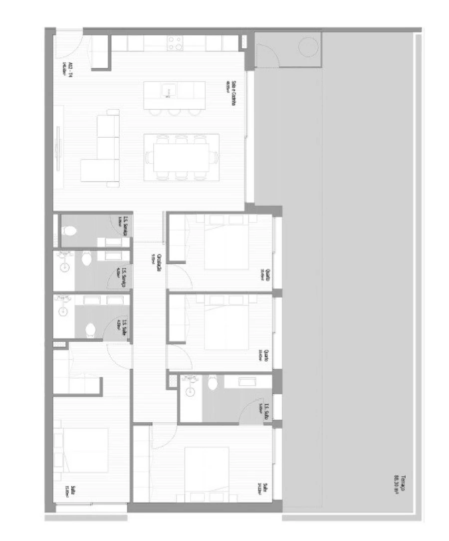 Apartamento T3 para Venda em Fânzeres e São Pedro da Cova Planta 2