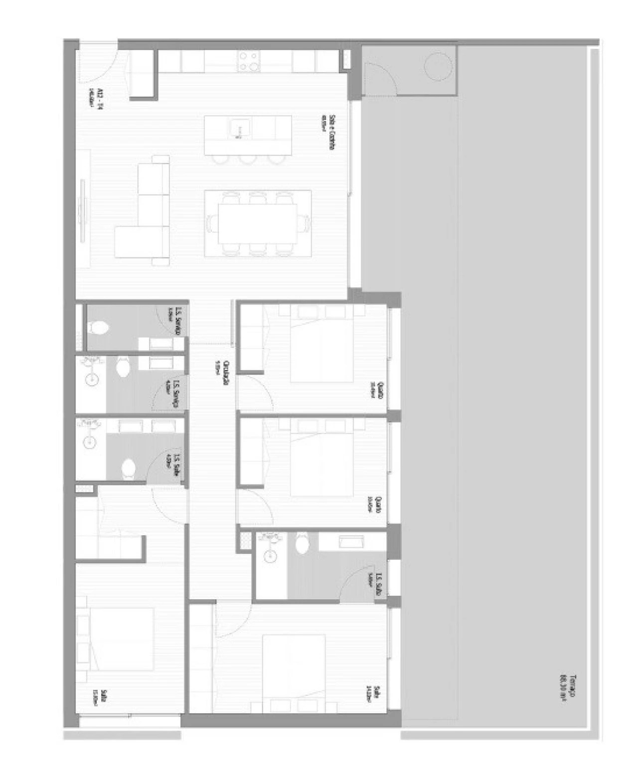 Apartamento T3 para Venda em Fânzeres e São Pedro da Cova Planta 2