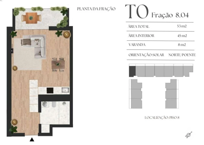 Apartamento T0 para Venda em Vilar de Andorinho Planta 1