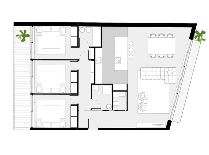 Apartamento T3 para Venda em Glória e Vera Cruz Planta 1