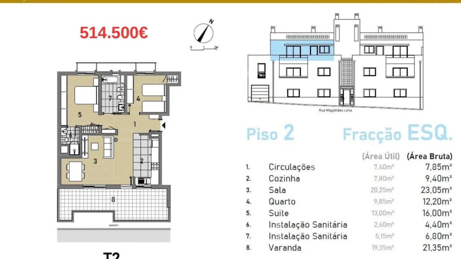 Apartamento T2 para Venda em Moncarapacho e Fuseta