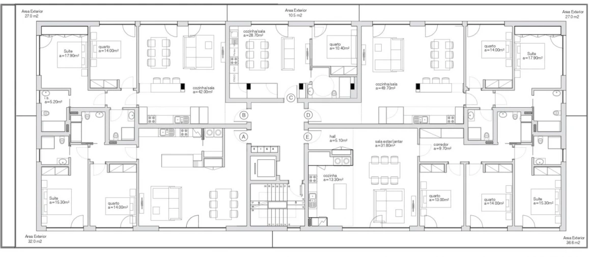 Apartamento T2 para Venda em Viseu Planta 2