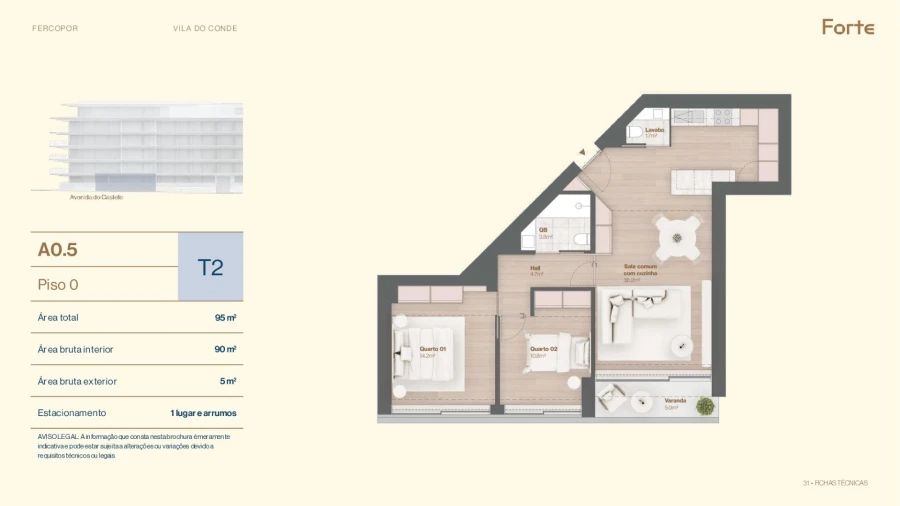Apartamento T2 para Venda em Vila do Conde Foto 31