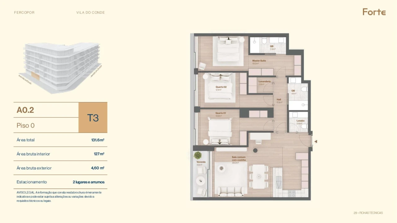 Apartamento T3 para Venda em Vila do Conde Foto 31
