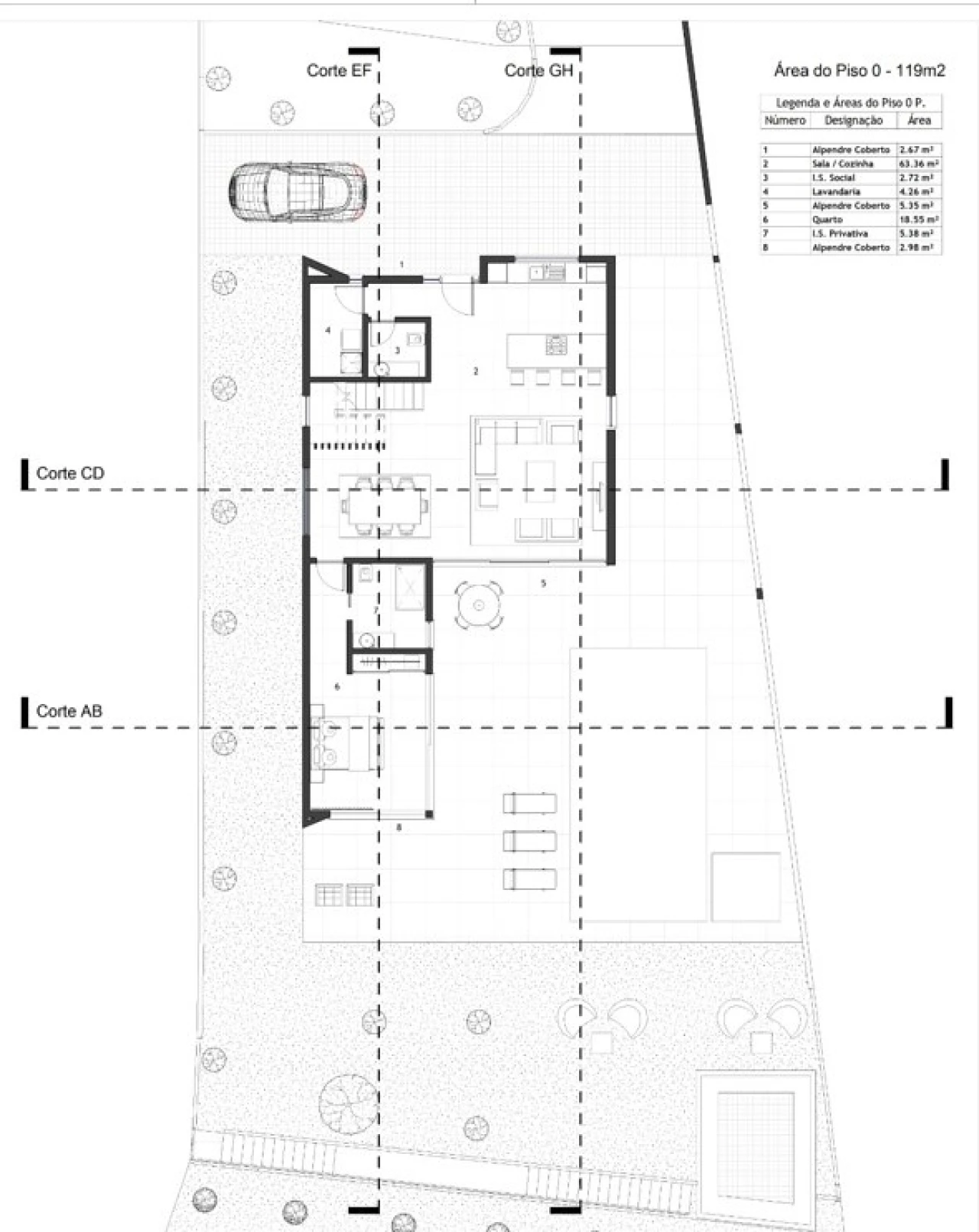 Moradia T3 para Venda em Canhas Planta 2