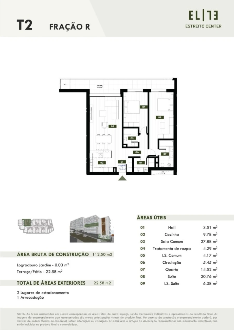 Apartamento T2 para Venda em Estreito de Camara de Lobos Planta 1