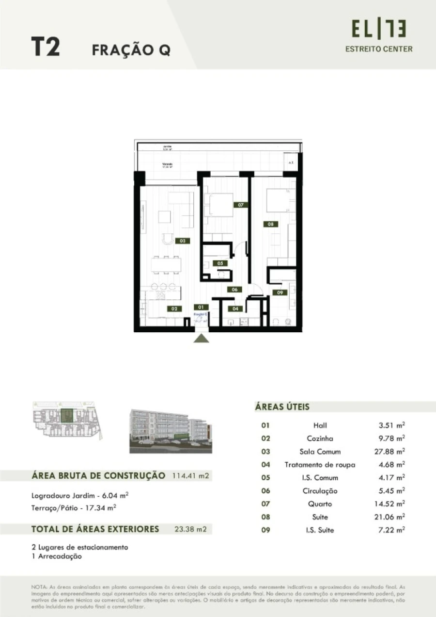 Apartamento T2 para Venda em Estreito de Camara de Lobos Planta 1