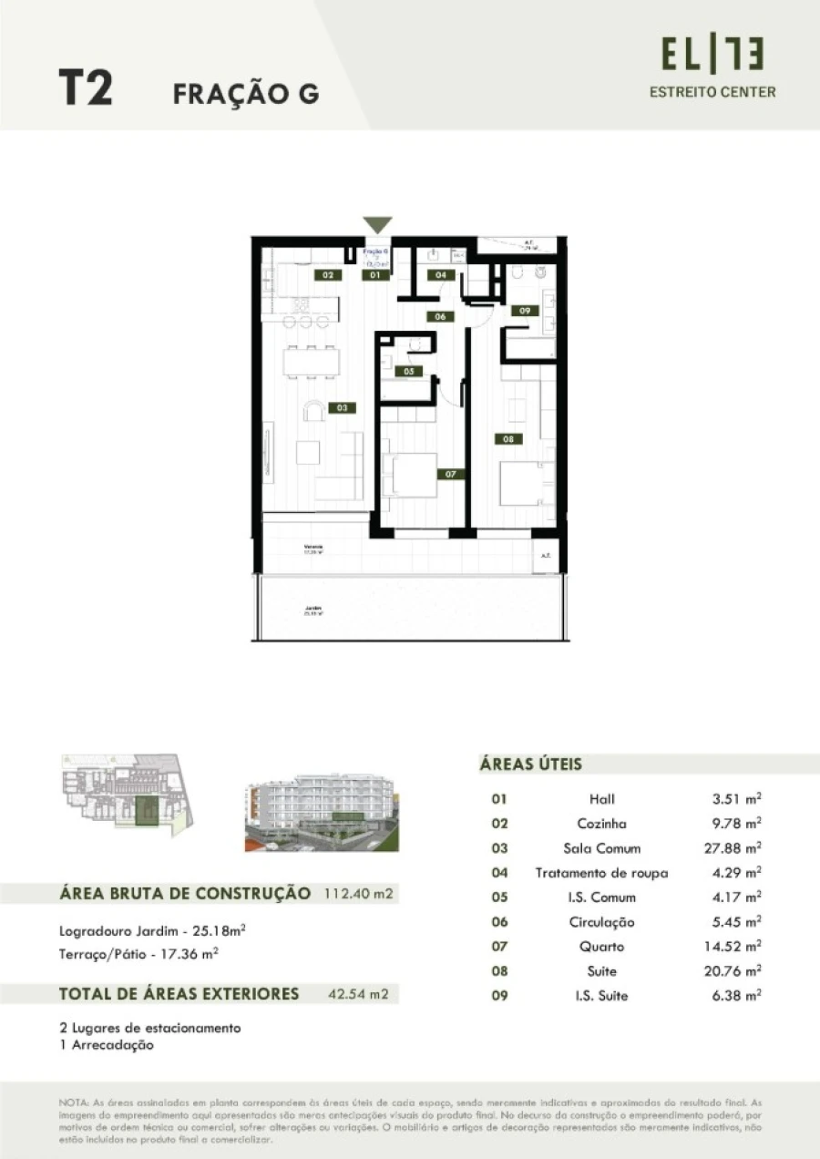 Apartamento T2 para Venda em Estreito de Camara de Lobos Planta 1
