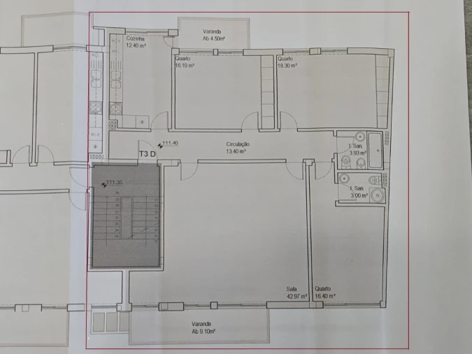 Apartamento T3 para Venda em Condeixa-A-Velha e Condeixa-A-Nova Planta 1