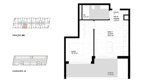 Apartamento T1 para Venda em Campos e Vila Meã