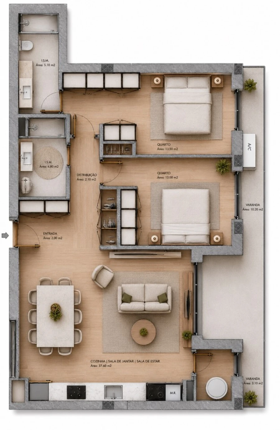 Apartamento T2 para Venda em Oliveira do Douro Planta 1
