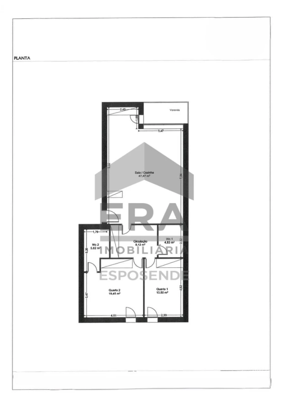 Apartamento T2 para Venda em Apúlia e Fão Planta 1