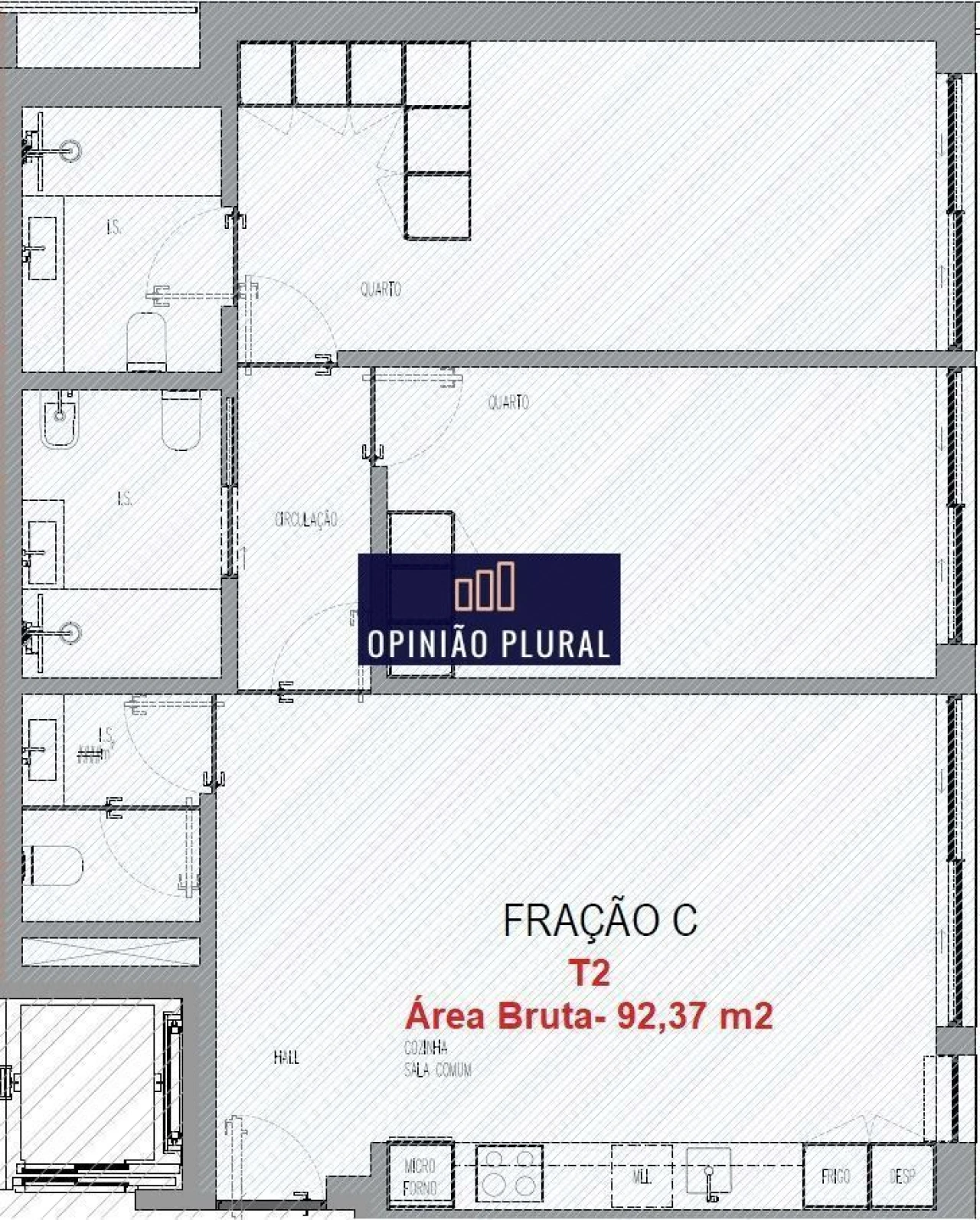 Apartamento T2 para Venda em Madalena Foto 16