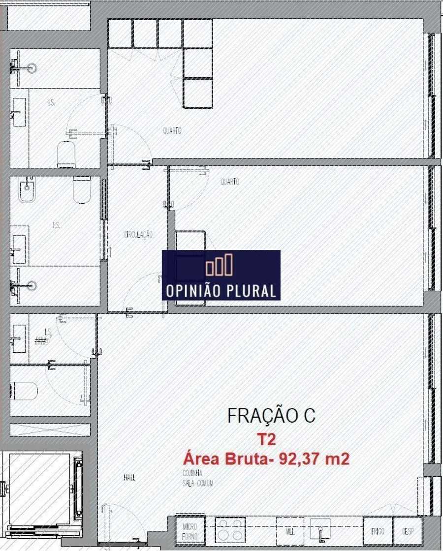 Apartamento T2 para Venda em Madalena Foto 16