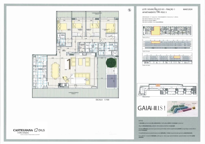 Apartamento T4 para Venda em Santa Marinha e São Pedro da Afurada Planta 1