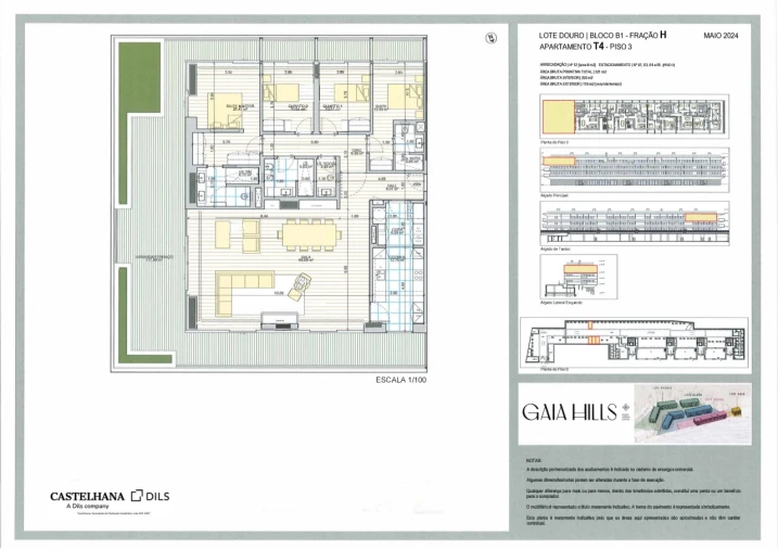 Apartamento T4 para Venda em Santa Marinha e São Pedro da Afurada Planta 1