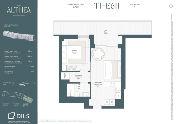 Apartamento T1 para Venda em Queluz e Belas Planta 1